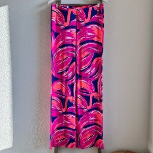 Lilly Pulitzer Georgia May Bomber Blue Plume Bloom Palazzo Pants sz: M